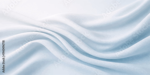 Blue Satin Silk Fabric Flowing Waves Texture