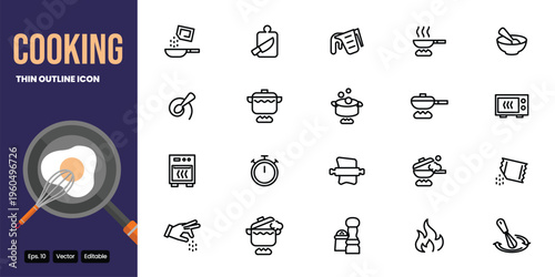 cooking outline icon set vector design good for web and mobile app