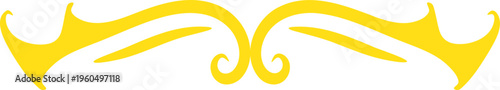 Yellow ornamental design elements, vector flourish swirls, decorative borders, golden accents