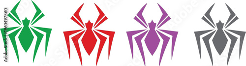 halloween spider's web vector. black spider on white background. danger insect. horror banner, scary poster. cobweb isolated decoration stock illustration. october holiday flyer mockup mock up