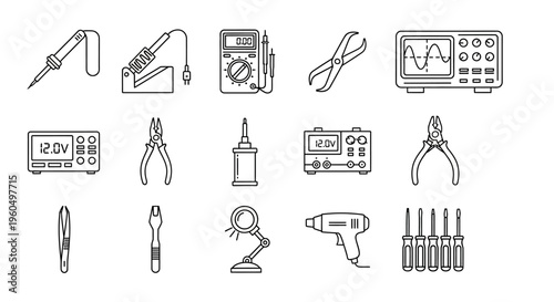 Various Electronic Tools and Equipment.
