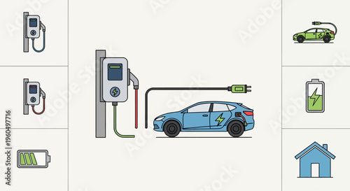 Electric car charging station plug.