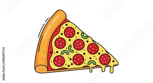 A slice of pepperoni pizza.