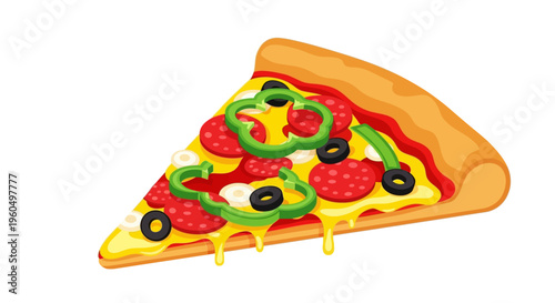 Slice of Pepperoni Pizza Food.