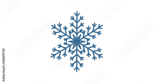 Large Blue Snowflake Ice Crystal.