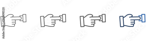 
outline icon set push button with hand and button design