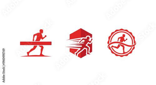 Running Man Logo Collection: Hurdles, Speed and Circular Motion