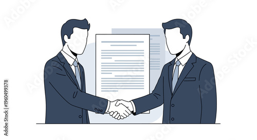 Business partners shaking hands over contract agreement, successful deal, partnership concept