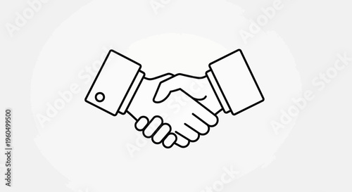 Handshake icon, business partnership agreement, success, teamwork, collaboration, deal closing