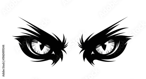 Eyes with long eyelashes closeup.