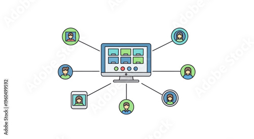 Online Meeting: Diverse People Connect via Computer Screen for Virtual Collaboration