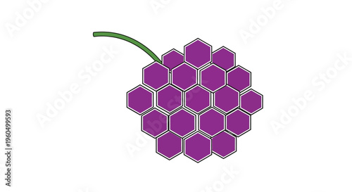 Abstract Grapes Cluster Hexagonal Pattern Digital Art