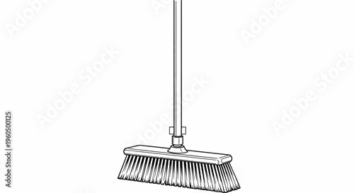 Simple Broom with Long Handle - Clean Sweep and Cleaning Tool