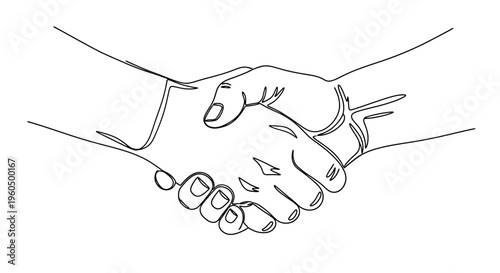 Handshake illustration - symbol of agreement, partnership, and trust