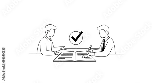 Business agreement, contract signing, handshake deal, successful partnership, teamwork, checklist