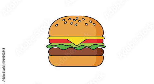 Juicy Cheeseburger with Sesame Seed Bun and Fresh Toppings