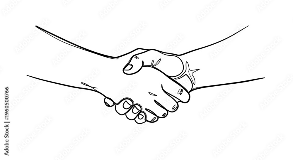 Fototapeta premium Handshake agreement, business partnership, teamwork, trust, and success illustration