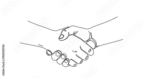 Handshake illustration: Agreement, partnership, and trust in business and human connection