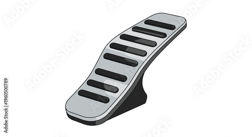 Metallic car floor pedal with black non-slip rubber grips designed for automotive interior control and foot comfort.