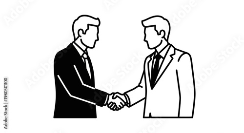 Business handshake: two businessmen shaking hands in agreement, partnership, success