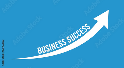Business Success Arrow Upward Growth Chart Graph Blue Background