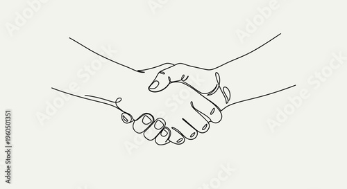 Handshake Line Art: Partnership, Agreement, and Trust in Business