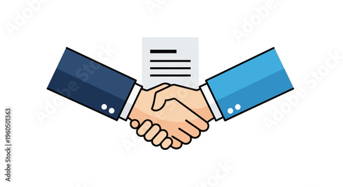 Business handshake and contract agreement, partnership deal, successful negotiation, teamwork concept