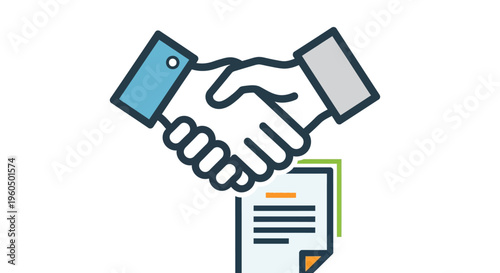 Business handshake agreement over contract document, partnership deal closing concept