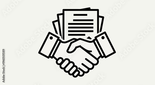 Business handshake agreement, partnership deal, contract signing, success, collaboration concept
