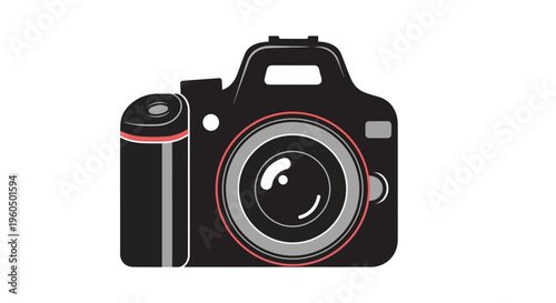 Modern DSLR Camera Icon, Professional Photography Equipment, Digital Device