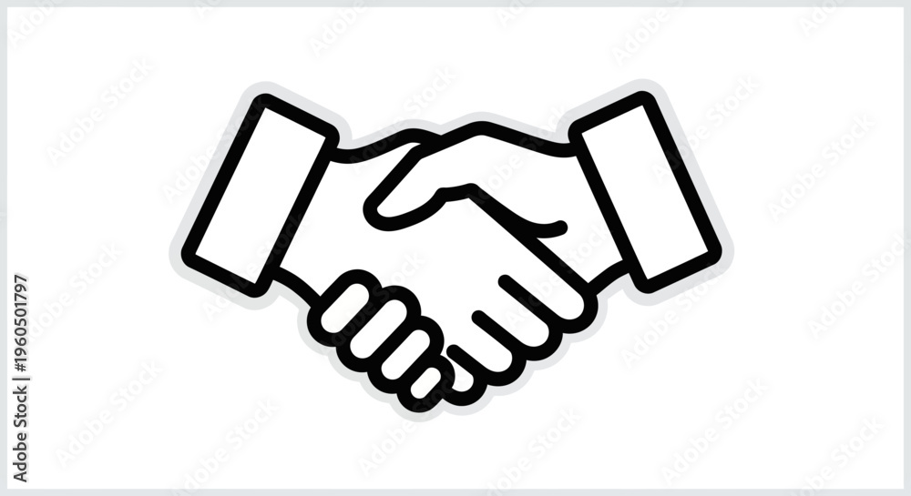 Obraz premium Handshake icon, agreement, partnership, business deal, collaboration, success, trust