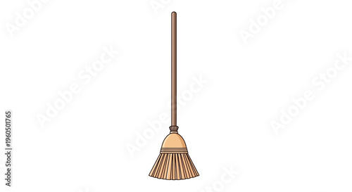 Traditional Wooden Broom for Cleaning and Sweeping