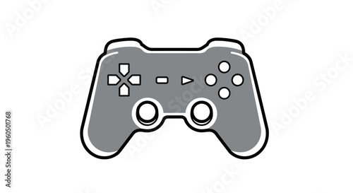 Modern Video Game Controller Icon, Retro Gaming Console Remote, Digital Entertainment Device