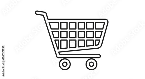 Shopping Cart Icon, Online Shopping, E-commerce, Retail, Consumerism, Vector Graphic