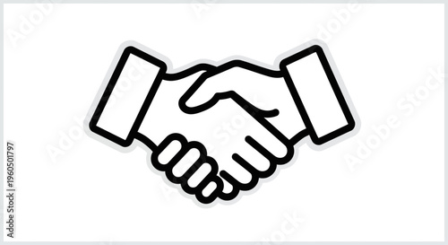 Handshake icon, agreement, partnership, business deal, collaboration, success, trust