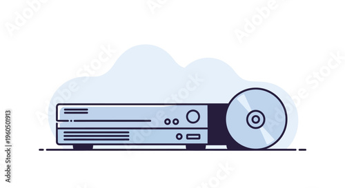 Retro DVD Player with Disc, Vintage Media Device, Nostalgic Entertainment Technology