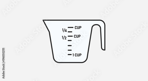 Measuring Cup with Volume Markings: 1/4, 1/2, and 1 Cup for Cooking and Baking