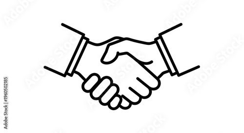 Handshake icon, business agreement, partnership, cooperation, trust, success, greeting, deal