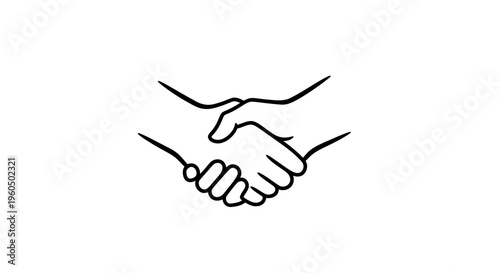 Handshake icon, symbol of agreement, partnership, trust, and successful business deal.