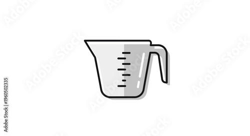 Measuring Cup Icon, Kitchen Utensil for Cooking and Baking, Vector Illustration