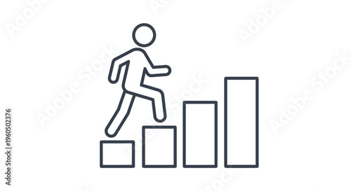 Person climbing stairs representing career growth, success, and progress