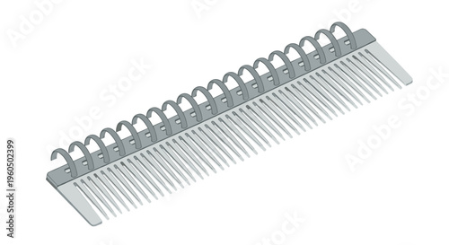 Long metal comb with a unique circular handle design is suitable for hair styling or grooming pets in a professional setting.