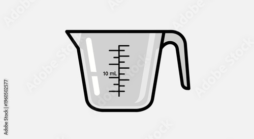 Transparent Measuring Cup with Graduated Markings for Liquid Measurement
