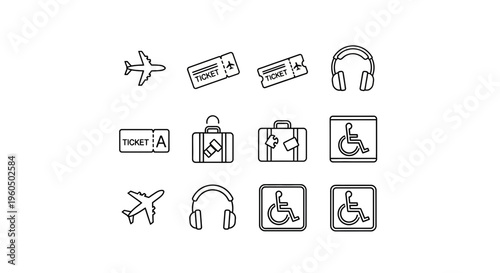 Airport and travel icons