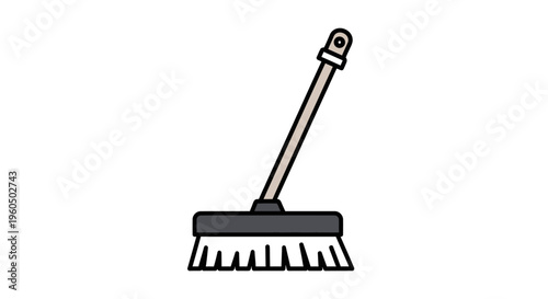 Simple flat design illustration of a broom for cleaning and tidying up