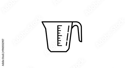 Measuring Cup Icon Line Art Simple Kitchen Utensil Cooking Ingredient Measurement Tool