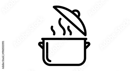 Steaming Pot Icon: Cooking, Boiling, and Culinary Concept
