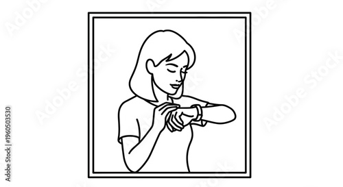 Woman checking her smartwatch, close-up, modern lifestyle, time management concept