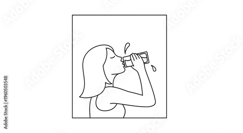 Woman drinking water from bottle, refreshing, healthy lifestyle, hydration, thirst