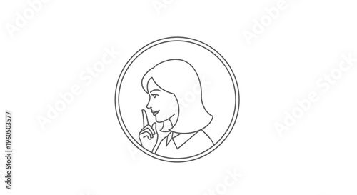 Woman Gesturing Silence, Finger on Lips, Secrecy, Quiet, Confidential, Shhh Symbol